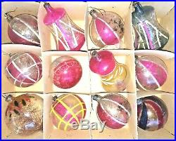 Vintage Unsilvered German War Glass Christmas Ornaments WW2 SUPER RARE Tinsel