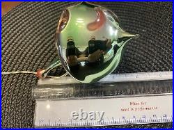 Vintage VICTOR CHIARIZIA Blown Glass Alien Head Christmas ORNAMENT NWT Signed