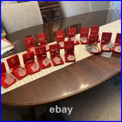 Vintage Waterford Crystal 1979 1993 Christmas Ornaments & Cases 15 Total