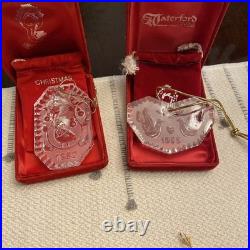 Vintage Waterford Crystal 1979 1993 Christmas Ornaments & Cases 15 Total