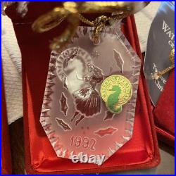 Vintage Waterford Crystal 1979 1993 Christmas Ornaments & Cases 15 Total