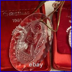 Vintage Waterford Crystal 1979 1993 Christmas Ornaments & Cases 15 Total