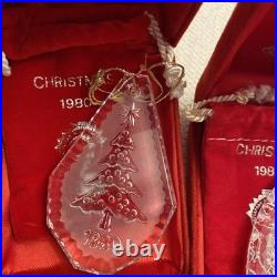 Vintage Waterford Crystal 1979 1993 Christmas Ornaments & Cases 15 Total
