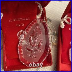 Vintage Waterford Crystal 1979 1993 Christmas Ornaments & Cases 15 Total