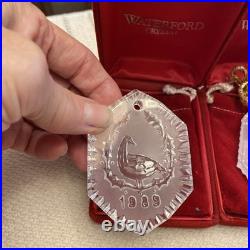 Vintage Waterford Crystal 1979 1993 Christmas Ornaments & Cases 15 Total