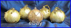 Vintage West Germany Blown Glass Wire Wrapped, Bead & Glitter Christmas Ornament