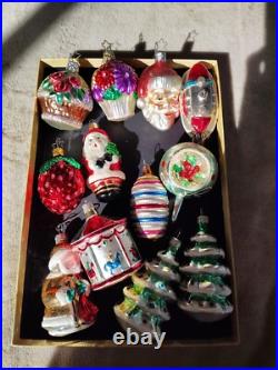 Vintage West Germany & Poland & Chech Hand Blown Glass Christmas Ornament Lot 12