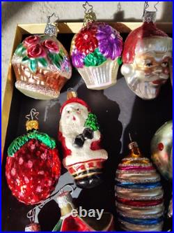Vintage West Germany & Poland & Chech Hand Blown Glass Christmas Ornament Lot 12