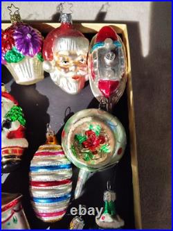 Vintage West Germany & Poland & Chech Hand Blown Glass Christmas Ornament Lot 12