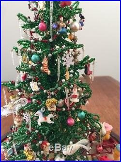 Vintage Westrim Beaded Christmas Tree Glass Dome Ornaments Toys