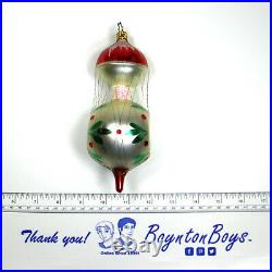 Vintage Wire Wrap Drop Reflector Indent Christmas Ornament Old World Inge-Glas