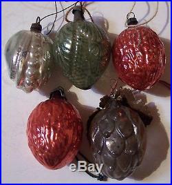 Vintage antique lot 41 christmas holiday glass mercury ornaments indent umbrella