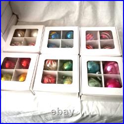 Vintage asstd Glass ornaments 6 boxes of 4