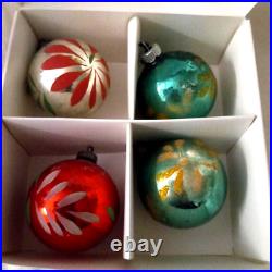 Vintage asstd Glass ornaments 6 boxes of 4