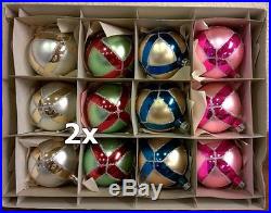 Vintage glass Christmas ornaments NOS with box. SPECIAL MADE SALE