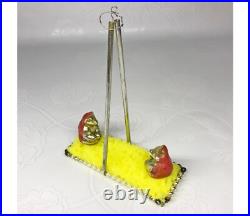 Vintage glass Christmas tree Ornament Bears on a swing USSR soviet