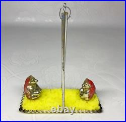 Vintage glass Christmas tree Ornament Bears on a swing USSR soviet