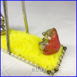 Vintage glass Christmas tree Ornament Bears on a swing USSR soviet