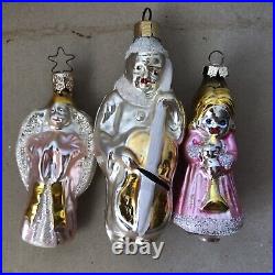 Vntg Old World Christmas Mercury Frosted Glass Ornament Set of 11 West Germany