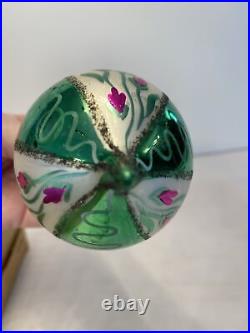 Vtg 12 Fantasia Teardrop Christmas Ornaments Mercury Glass Poland Boxed 4.25