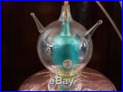 Vtg 1960s De Carlini Alien Spaceship Italian Blown Glass Christmas Ornament RARE