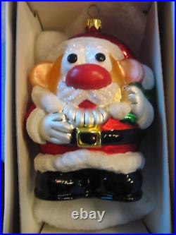 Vtg 1997 Christopher Radko Hasbro Mr. Potato Head Santa Glass Christmas Ornament