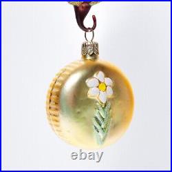 Vtg 1997 Patricia Breen Saint Anthony & Matte Medallion Glass Christmas Ornament