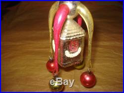 Vtg ANTIQUE Hand Blown GLASS Christmas ORNAMENT 4 Annealed Arms DANGLERS rare