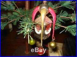 Vtg ANTIQUE Hand Blown GLASS Christmas ORNAMENT 4 Annealed Arms DANGLERS rare