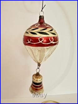 Vtg Antique Fantasy Fluted Balloon Bell Mercury Glass Christmas Ornament Germany