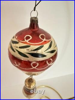 Vtg Antique Fantasy Fluted Balloon Bell Mercury Glass Christmas Ornament Germany