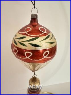 Vtg Antique Fantasy Fluted Balloon Bell Mercury Glass Christmas Ornament Germany