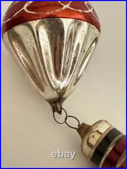Vtg Antique Fantasy Fluted Balloon Bell Mercury Glass Christmas Ornament Germany
