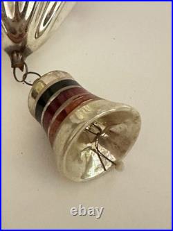 Vtg Antique Fantasy Fluted Balloon Bell Mercury Glass Christmas Ornament Germany