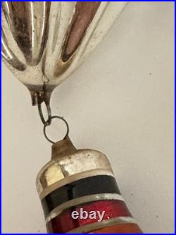 Vtg Antique Fantasy Fluted Balloon Bell Mercury Glass Christmas Ornament Germany