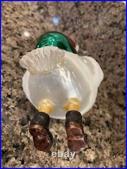 Vtg Christmas Ornament Hand Blown Large Duck Goose Mercury Glass 5.25 Inc Tall