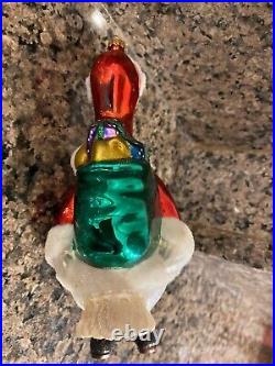 Vtg Christmas Ornament Hand Blown Large Duck Goose Mercury Glass 5.25 Inc Tall