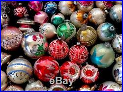 Vtg Christmas Ornament Shiny Brite Indent Glass Mica Putz Polish German 100+ Lot