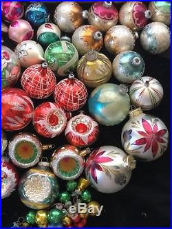 Vtg Christmas Ornament Shiny Brite Indent Glass Mica Putz Polish German 100+ Lot