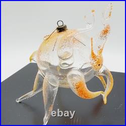 Vtg De Carlini Italian Weird Strange Crab Blown Glass Christmas Ornament RARE