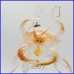 Vtg De Carlini Italian Weird Strange Crab Blown Glass Christmas Ornament RARE