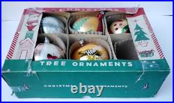 Vtg Fantasia Jumbo Mercury Glass Ornaments Made In Poland In Orig Box