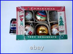 Vtg Fantasia Jumbo Mercury Glass Ornaments Made In Poland In Orig Box