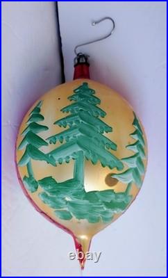 Vtg Fantasia Jumbo Mercury Glass Ornaments Made In Poland In Orig Box