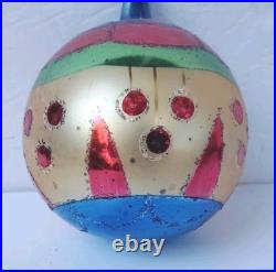 Vtg Fantasia Jumbo Mercury Glass Ornaments Made In Poland In Orig Box