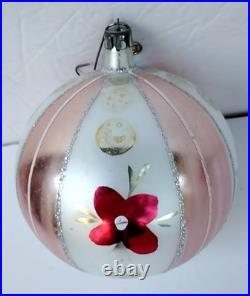 Vtg Fantasia Jumbo Mercury Glass Ornaments Made In Poland In Orig Box
