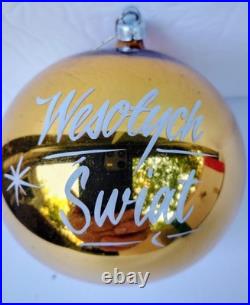 Vtg Fantasia Jumbo Mercury Glass Ornaments Made In Poland In Orig Box