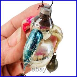 Vtg Fluted Bell Annealed Arms Chandelier mercury glass christmas tree ornament
