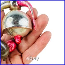 Vtg Fluted Bell Annealed Arms Chandelier mercury glass christmas tree ornament