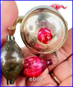 Vtg Fluted Bell Annealed Arms Chandelier mercury glass christmas tree ornament